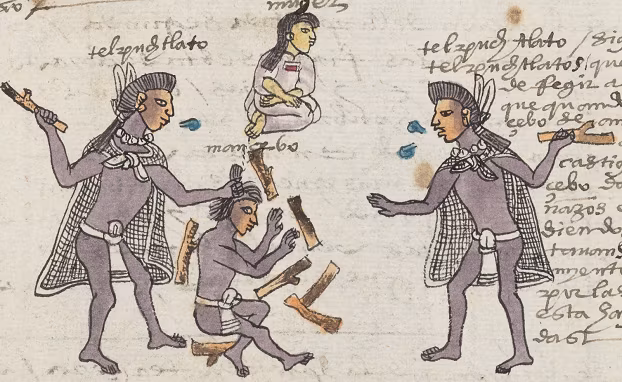 Two school commanders grabbing the hair of a youth and beating him with flaming wooden sticks for having an illicit sexual relationship